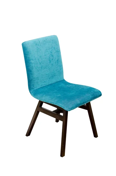 Blauwe kleur stoel geïsoleerd — Stockfoto