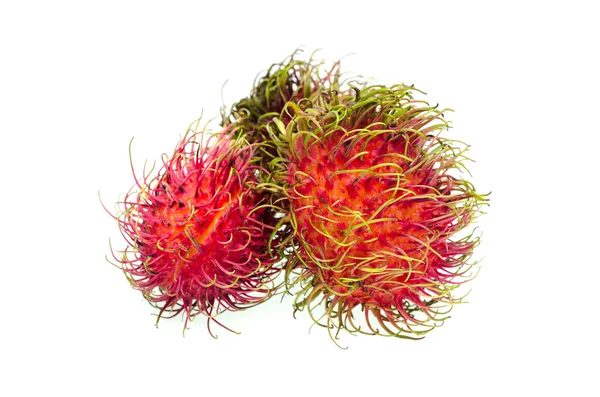 Fruta do Rambutão isolada sobre fundo branco — Fotografia de Stock