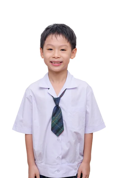 Student v uniformě izolovaných na bílém pozadí — Stock fotografie