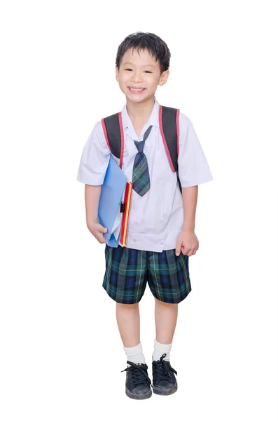 Student v uniformě izolovaných na bílém pozadí — Stock fotografie