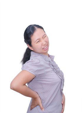 backpain üzerinde beyaz kadınla