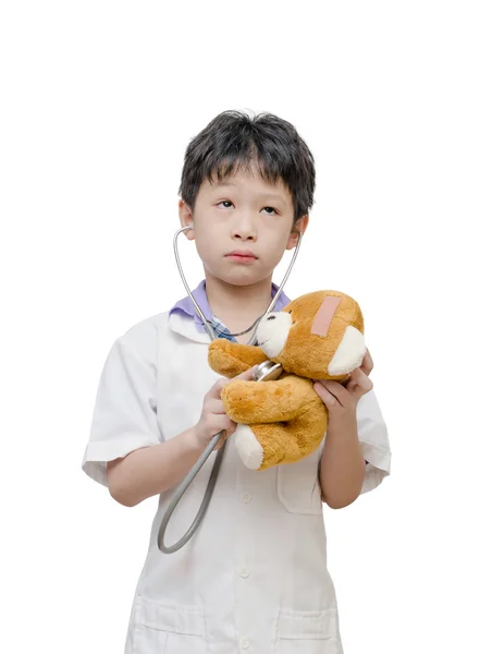 Little boy pretend to be doctor — Stock Photo, Image