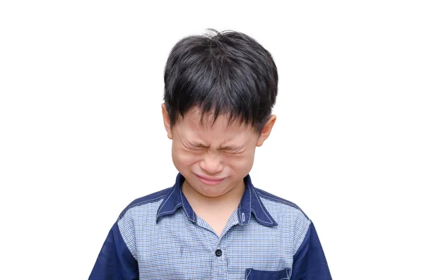 Beyaz arka plan üzerinde ağlayan çocuk — Stok fotoğraf