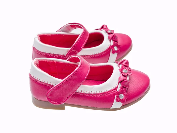 Růžové dětské boty, samostatný — Stock fotografie