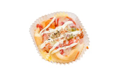 Beyaz üzerine mini pizza