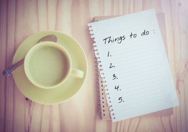 Things To Do List on paper clipart
