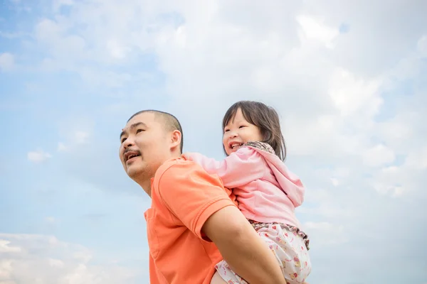 Father happy with his child outdoor — Stock Photo, Image