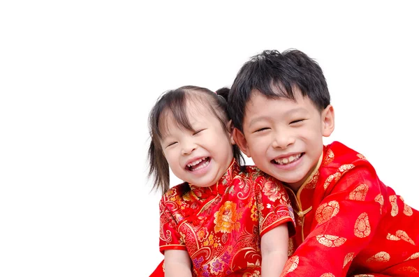 Children in traditional costume over white — Stock Photo, Image