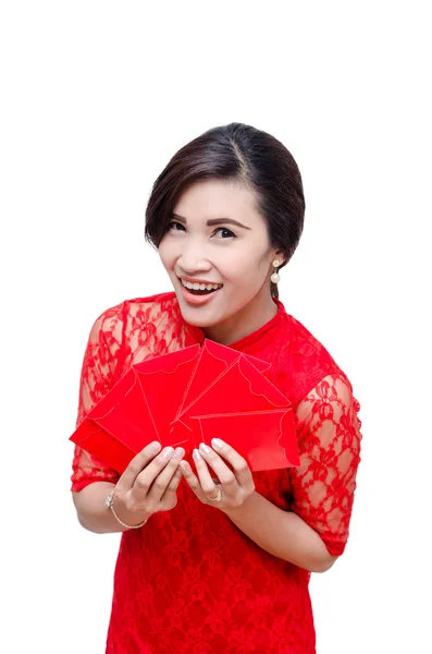 Mooie vrouw in traditionele Chinese kostuum — Stockfoto