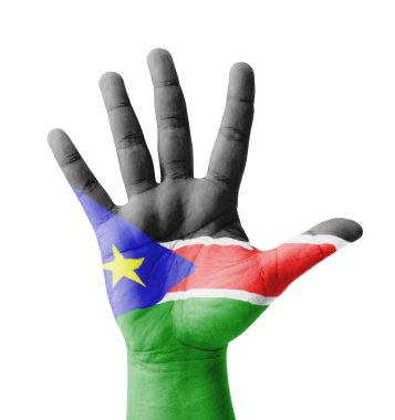 Aç elini kaldırdı, çok amaçlı kavramı, Güney sudan bayrağı painte
