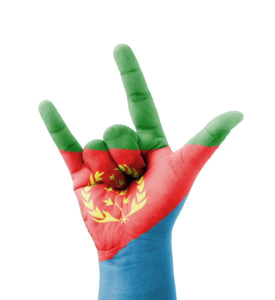 Ruční tvorba miluji zaregistrujete, Eritrea vlajku namaloval, víceúčelový — Stock fotografie