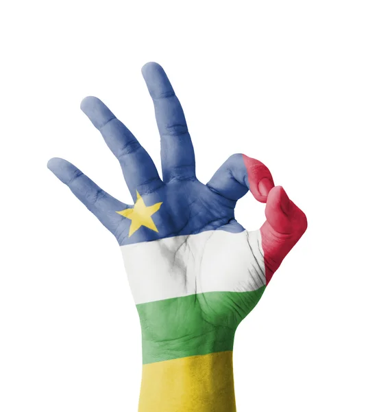 Флаг Центральноафриканской Республики, нарисованный как символ добра и зла — стоковое фото