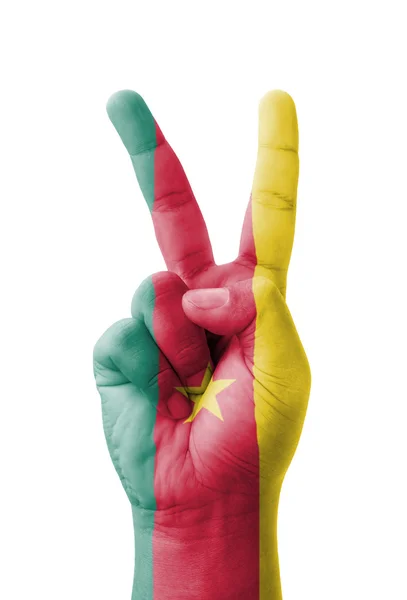 Боку зробити V вихід, прапор Камеруну розписав як символ Набі — стокове фото
