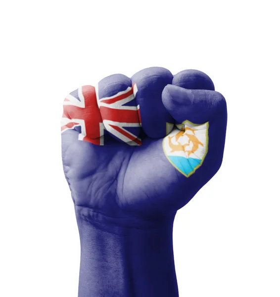 Fist of Anguilla flag painted, multi purpose concept - isolated — Stock Photo, Image