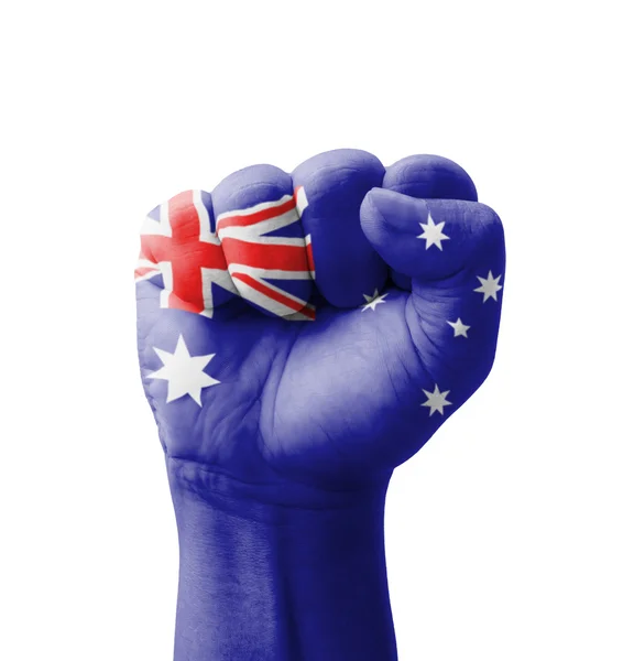 Fist of Australia flag painted, multi purpose concept - isolated — Stock Photo, Image