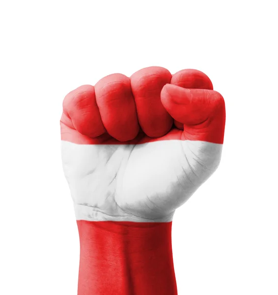 Fist of Austria flag painted, multi purpose concept - isolated o — Stock Photo, Image