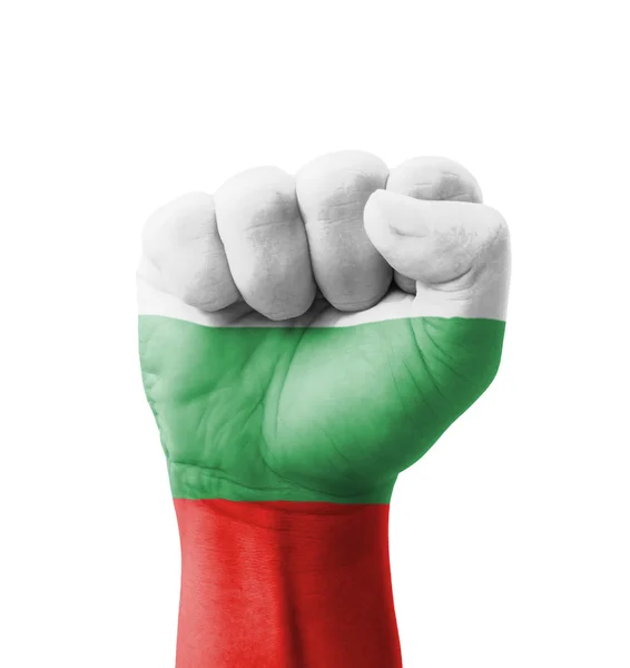 Fist of Bulgaria flag painted, multi purpose concept - isolated — Stock Photo, Image