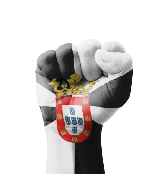Fist of Ceuta flag painted, multi purpose concept - isolated on — Stock Photo, Image