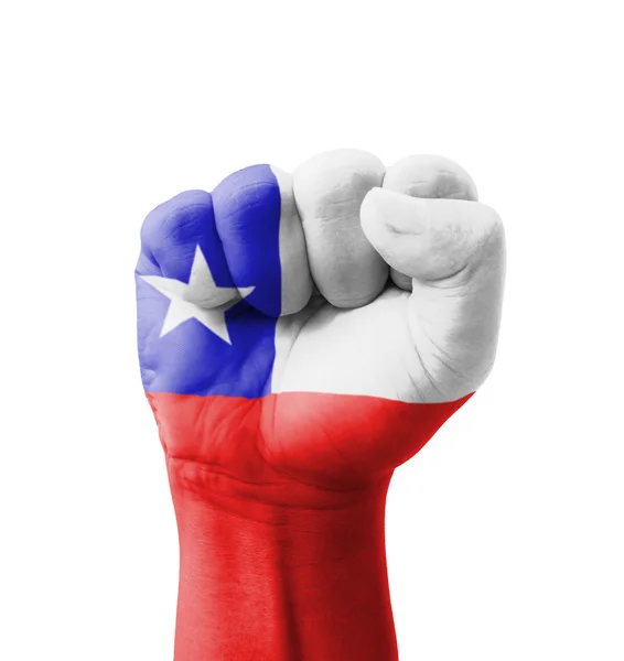 Fist of Chile flag painted, multi purpose concept - isolated on — Stock Photo, Image