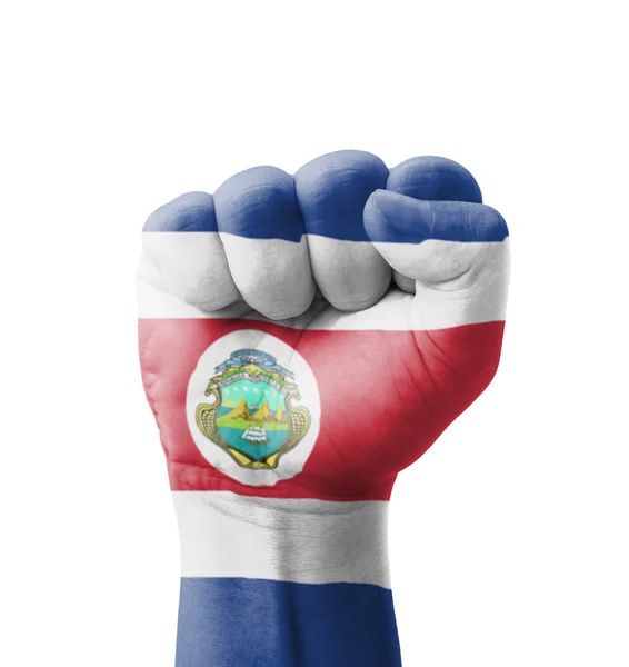 Fist of Costa Rica flag painted, multi purpose concept - isolate — Stock Photo, Image