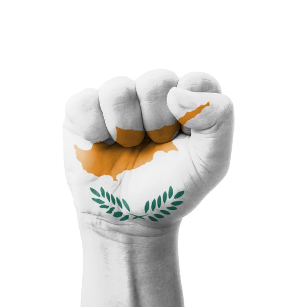 Fist of Cyprus flag painted, multi purpose concept - isolated on — Stock Photo, Image