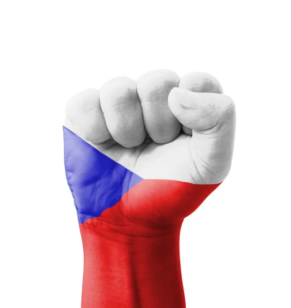 Кулак прапор Чехії пофарбовані, мета концепції multi - iso — стокове фото