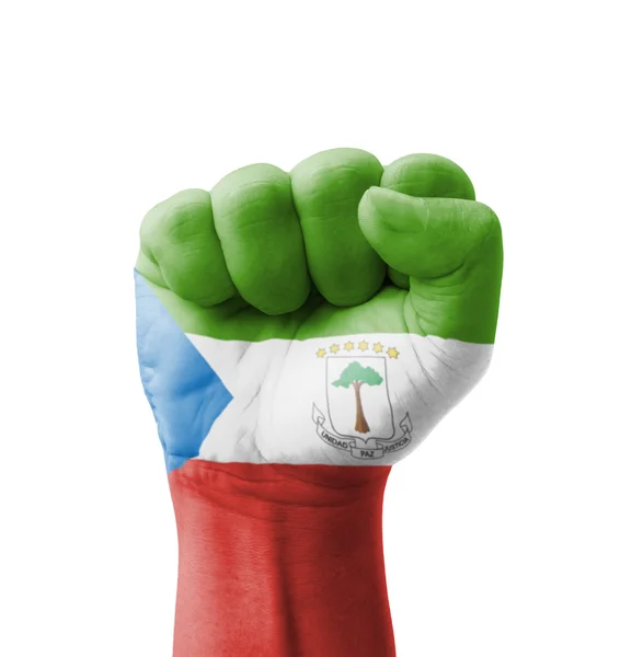 Vuist van Equatoriaal-Guinea vlag geschilderd, Multi Purpose concept - — Stockfoto