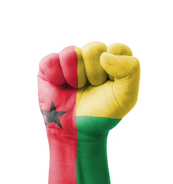 Кулак прапор Гвінеї-Бісау пофарбовані, мета концепції multi - isol — стокове фото