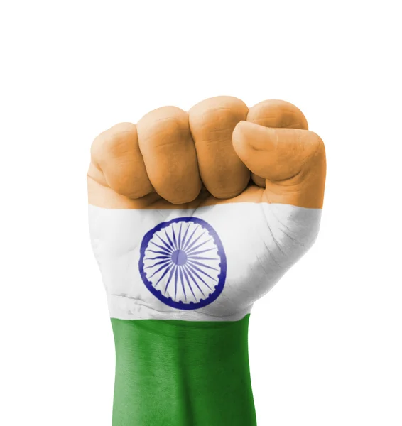 印度国旗画，多目的概念 — — 一个孤立的拳头 — 图库照片