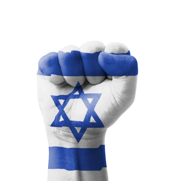 İsrail bayrağı çok amaçlı kavramı üzerinde izole - boyalı, yumruk