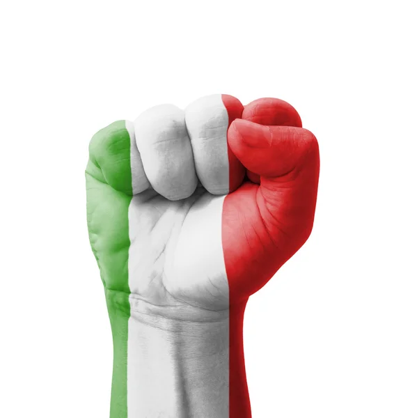 Pugno d'Italia bandiera dipinta, concetto multiuso isolato su — Foto Stock