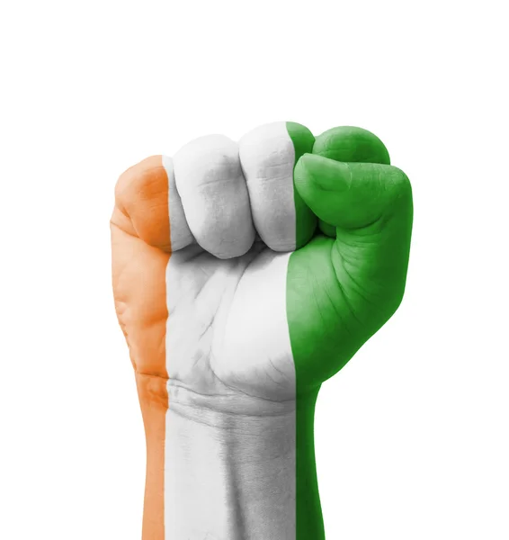 Fist of Ivory Coast flag painted, multi purpose concept - isolat — Stock Photo, Image