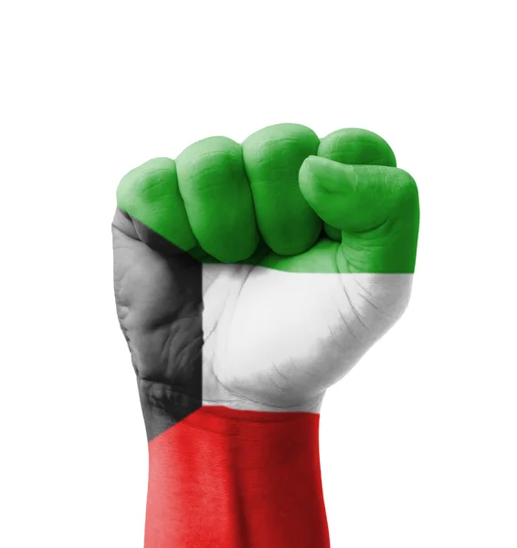 Fist of Kuwait flag painted, multi purpose concept - isolated on — Stock Photo, Image