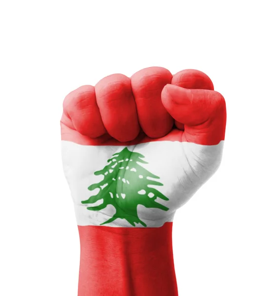 Boyalı, Lübnan Bayrağı çok amaçlı kavramı - izole o yumruk