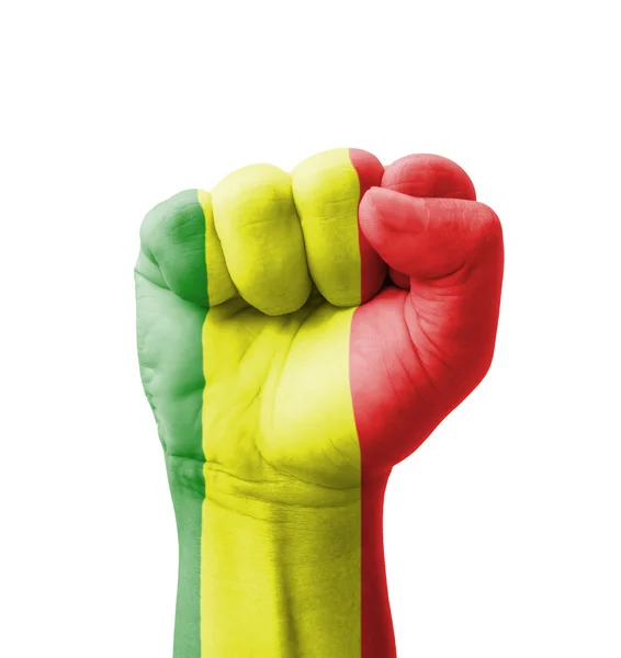 Ököl Mali zászló festett, multi célja koncepció - elszigetelt w — Stock Fotó