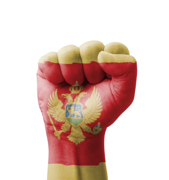 Fist of Montenegro flag painted, multi purpose concept - isolate — Stock Photo, Image