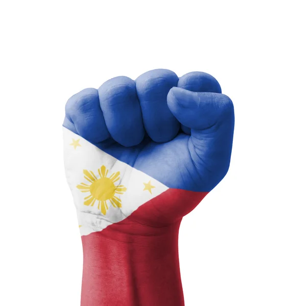 Faust der philippinischen Flagge bemalt, Mehrzweckkonzept - isolat — Stockfoto