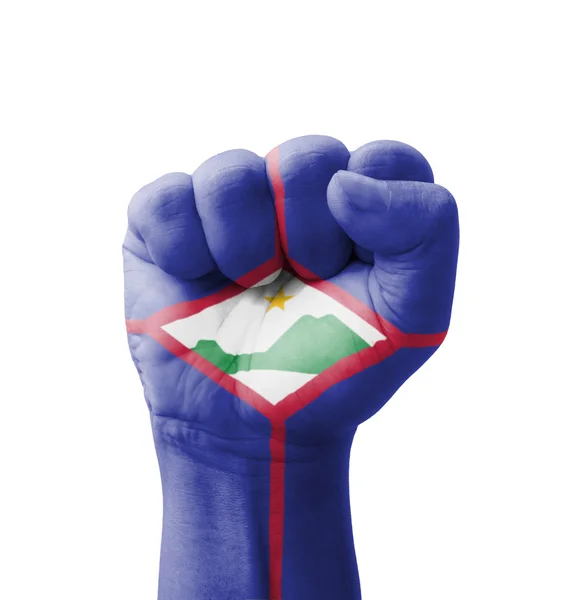 Fist of Saint Eustatius flag painted, multi purpose concept - is — Stock Photo, Image