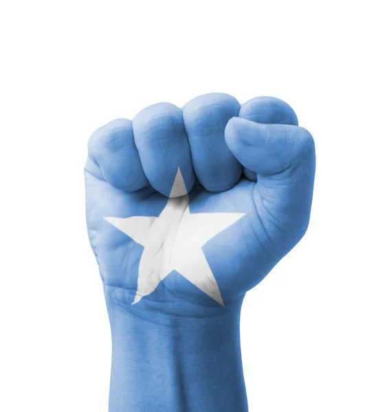 Fist of Somalia flag painted, multi purpose concept - isolated o — Stock Photo, Image