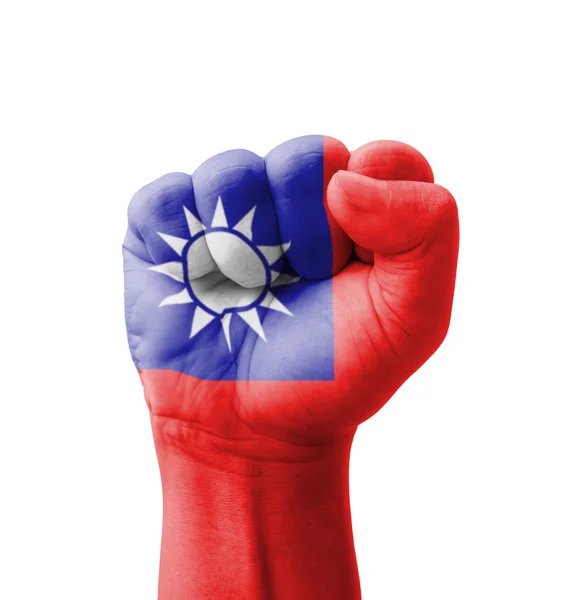 Fist of Taiwan flag painted, multi purpose concept - isolated on — Stock Photo, Image