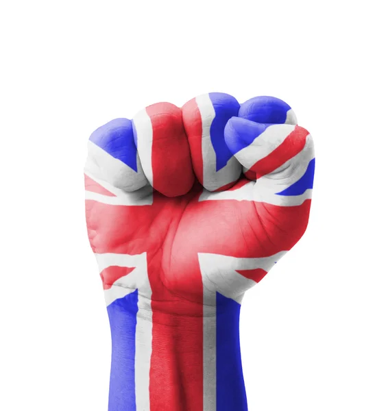 Pięść flaga Uk (Wielka Brytania) malowane, multi celem koncepcji — Zdjęcie stockowe
