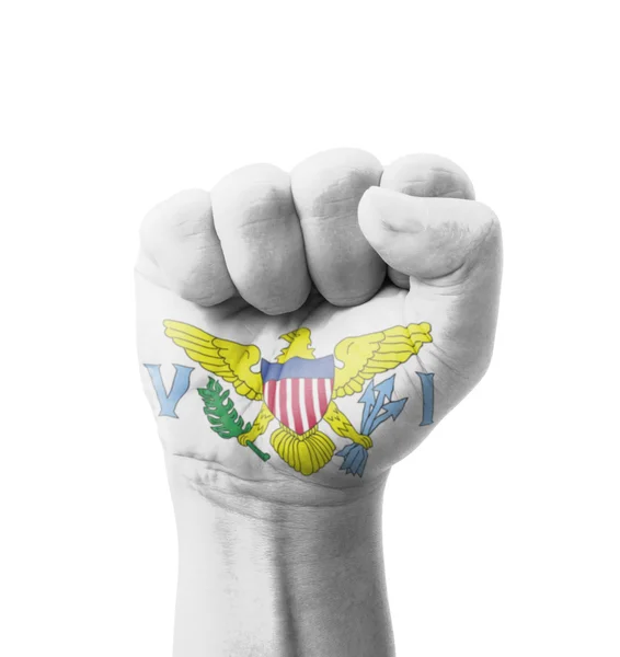 Fist of United States Virgin Islands flag painted, multi purpose — Stock Photo, Image