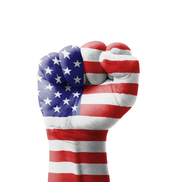 Fist of USA (United States of America) flag painted, multi purpo — Stock Photo, Image