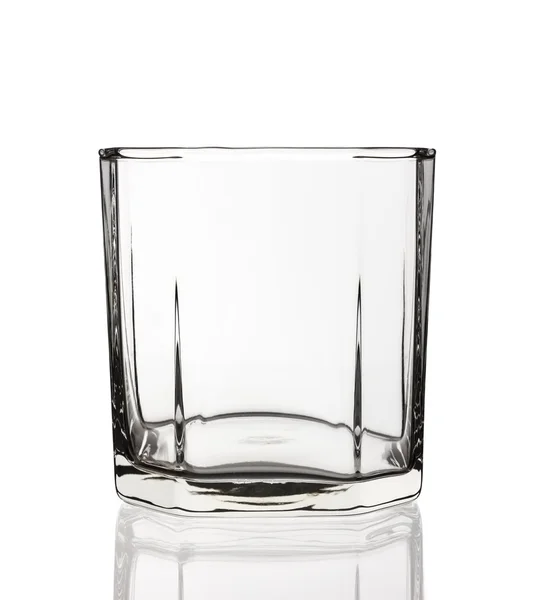 Vidro vazio isolado no fundo branco — Fotografia de Stock