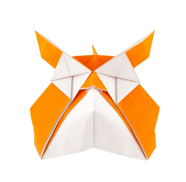 Coruja de Origami isolada no fundo branco — Fotografia de Stock