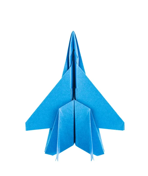 Origami F-15 Eagle Jet Fighter airplane isolated on white backgr — Stock Photo, Image