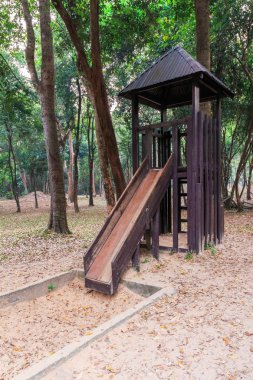 Park ahşap ev ahşap slayt