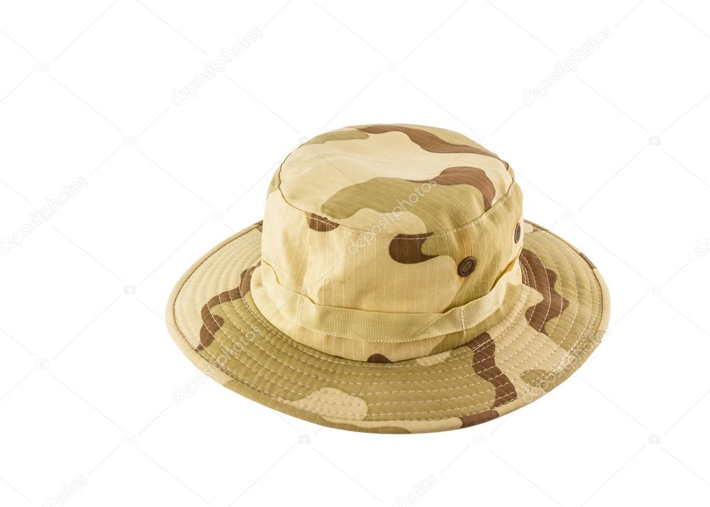 Camouflage hat isolated on white background