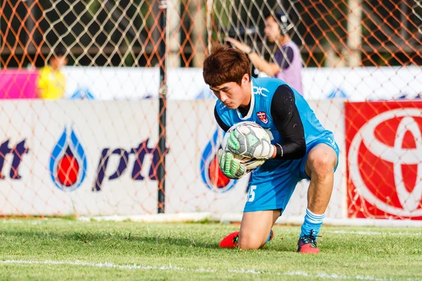 SISAKET THAILAND-JUNE 21: Chanin Sae-Eae of Singhtarua FC. in ac — Stok fotoğraf