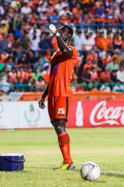 SISAKET THAILAND-MAY 28: Godwin Antwi of Sisaket FC. in action d